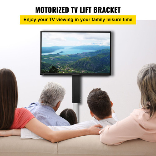 Motorized TV Lift Stroke Length 31 Inches Motorized TV Mount Fit for Max.60 Inch TV Lift with Remote Control Height Adjustable 42-73 Inch,Load Capacity 132 Lbs