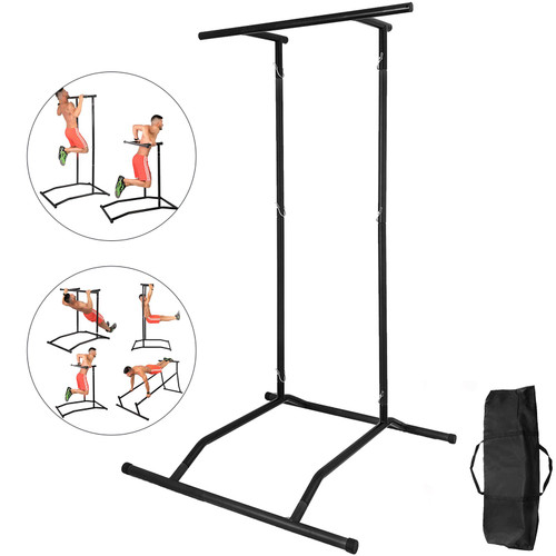 330LBS Pull Up Dip Station Power Tower Station Multi-Station Power Tower Workout Pull Up Station with Carry Bag for Home Fitness (Black),Happybuyblack2000