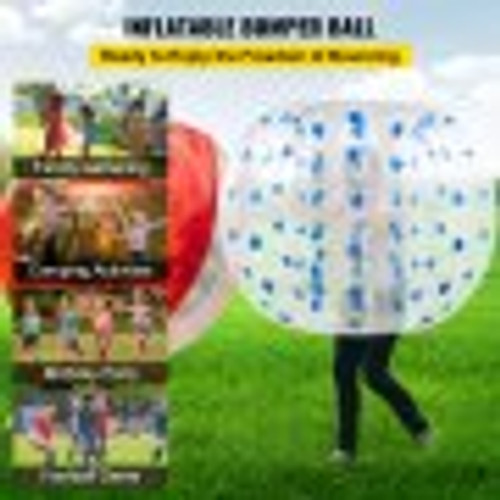 Inflatable Bumper Ball 4 FT / 1.2M Diameter, Bubble Soccer Ball, Blow It Up in 5 Min, Inflatable Zorb Ball for Adults or Children (4 FT, Blue Dot)