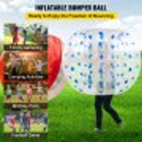 Inflatable Bumper Ball 5 FT / 1.5M Diameter, Bubble Soccer Ball, Blow It Up in 5 Min, Inflatable Zorb Ball for Adults or Children (5 FT, Blue Dot) Inflatable Bumper Ball 5 FT / 1.5M Diameter, Bubble Soccer Ball, Blow It Up in 5 Min, Inflatable Zorb Ball for Adults or Children (5 FT, Blue Dot)