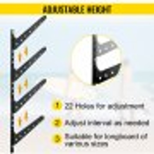 Surfboard Rack, 4 Tiers Wakeboard Rack, 50lbs Capacity Surfboard Rack for Wall, Surfboard Wall Mount Holds 4 Boards, Adjustable Surfboard Wall Rack w/ Steel Structure, Horizontal Surfboard Stand