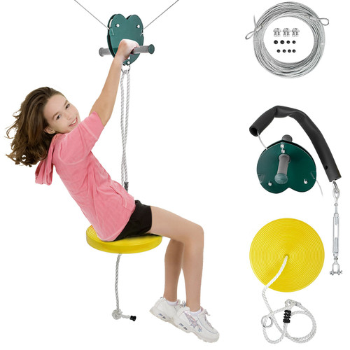 Seated Zipline Kit - 80 feet - Outdoor Fun Toys