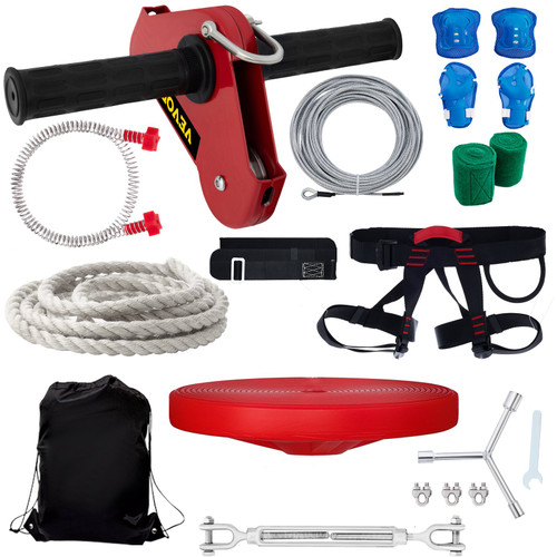 Zip line Kits for Backyard 110FT, Zip Lines for Kid and Adult, Included Swing Seat, Zip Lines Brake, and Steel Trolley, Outdoor Playground Equipment Zip line Kits for Backyard 110FT, Zip Lines for Kid and Adult, Included Swing Seat, Zip Lines Brake, and Steel Trolley, Outdoor Playground Equipment