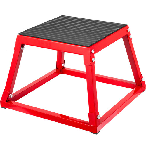 Plyometric Platform Box Fitness Exercise Jump Box Step Plyometric Box Jump for Exercise Fit Training (12/18/24/Red) (12'' Height)
