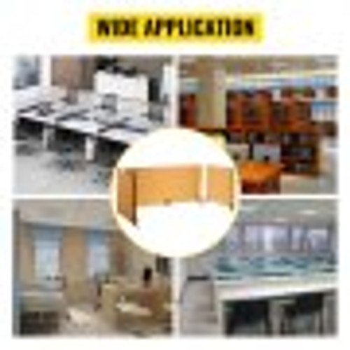 Desk Divider, 60'', Sound Absorbing, Visual Privacy and Noise Reduction, 3 Panels Privacy Acoustic Panel for Home Office Classroom, Yellow