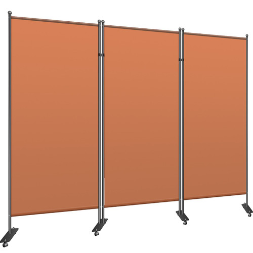 Office Partition 89" W x 14" D x 73" H Room Divider 3-Panel Office Divider Folding Portable Office Walls w/ Non-See-Through Fabric Room Partition Reddish Brown for Room Office Restaurant Office Partition 89" W x 14" D x 73" H Room Divider 3-Panel Office Divider Folding Portable Office Walls w/ Non-See-Through Fabric Room Partition Reddish Brown for Room Office Restaurant