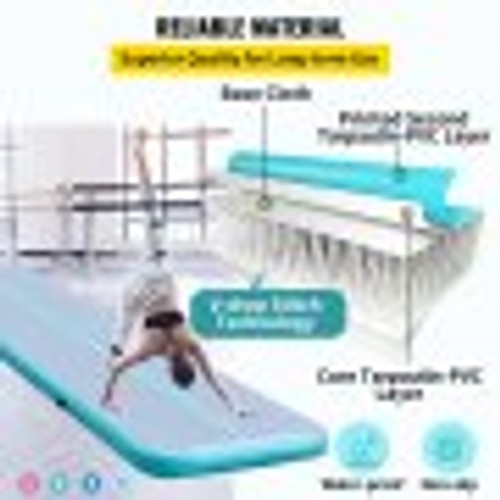 16ft Inflatable Air Gymnastic Mat, 4 inches Thickness Air Tumble Track with Electric Air Pump,Dubrable Material Air Mat for Home Use / Training /Cheerleading / Yoga / Water,Tiffany 16ft Inflatable Air Gymnastic Mat, 4 inches Thickness Air Tumble Track with Electric Air Pump,Dubrable Material Air Mat for Home Use / Training /Cheerleading / Yoga / Water,Tiffany