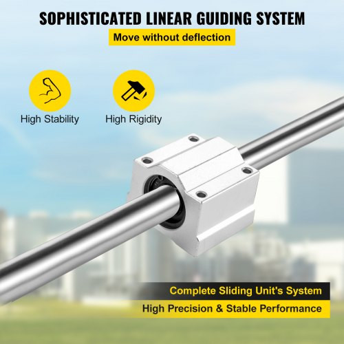 Linear Rail Slide 2PCs 20mm x 1200mm Linear Bearing Slide Set with 4Pcs Block Bearings SC20UU+4Pcs Shaft Support Linear Shaft CNC Parts Kits for Electronic Equipment Guide Bar