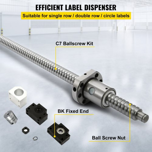 Ballscrew RM1605-1500mm,Anti-Backlash Ballscrew 6.35mmx10mm Coupler with End Machine Ballscrew Kit,with Set BK/BF 12 and Screw & Ball Nuts Housing,for CNC Grinding Machine