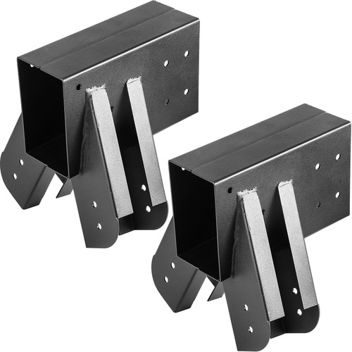 Swing Set Bracket 9.84" Swing Bracket A-Frame Construction Swing Set Hardware Iron Material with Black Powder Coated DIY Swing Set End Bracket Swing Set Kit for 2(4x4") Legs & 1(4x6") beam-2PCS