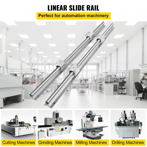 Linear Rail, 2PCS SBR16-800mm, Linear Slide Guide 2 PCS Rail, 4 PCS SBR16UU Bearing Block for Automated Machines and Equipments