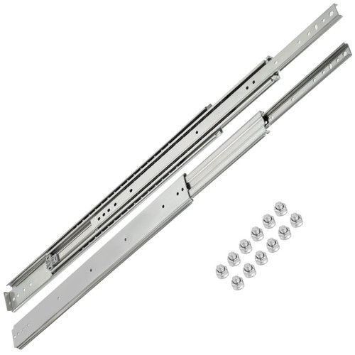 Drawer Slides, 1 Pair 40 Inch Heavy Duty Drawer Slides, Ball Bearing Side Mount Drawer Hardware Slides, 500 LBS Load Capacity 3-Section Full Extension Drawer Slides for Smooth Slide, Less Noise