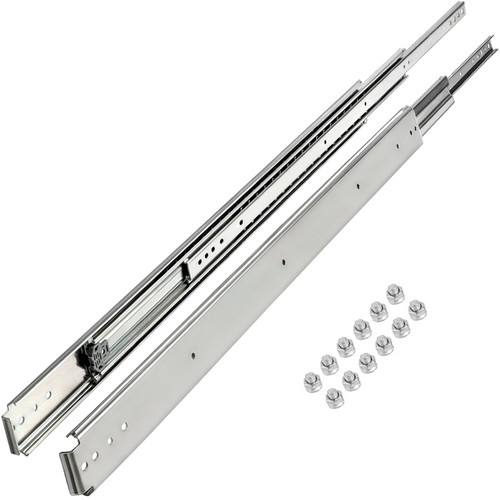 Drawer Slides, 1 Pair 52 Inch Heavy Duty Drawer Slides, Ball Bearing Side Mount Drawer Hardware Slides, 500 LBS Load Capacity 3-Section Full Extension Drawer Slides for Smooth Slide, Less Noise