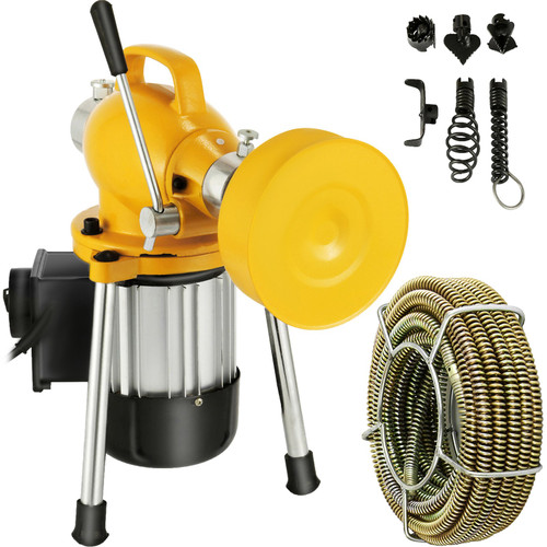 Drain Cleaner Machine, 66Ft x2/3Inch Electric Drain Auger with 2 Cables for 3/4" to 4" Pipes, Power Spin with Autofeed Function & 6 Cutters, Sewer Snake for Toilet Sewer Bathroom Sink Shower