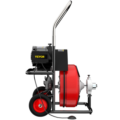 VEVOR 75 x 38 Drain Cleaner 250 W Drain Cleaning Machine Sewer Clog with Cutters GDSTJ75FTX3-8YC01V1