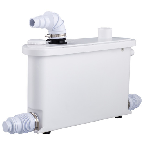 Macerator Pump 400W, 4 Inlets for Basement, Kitchen, Toilet, Sink, Shower, Bathtub Waste Water Disposal Upflush Machine, Elevation up to 21ft, White