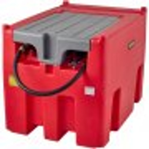 Portable Diesel Tank, 116 Gallon Capacity, Diesel Fuel Tank with 12V Electric Transfer Pump, Polyethylene Diesel Transfer Tank for Easy Fuel Transportation, Red