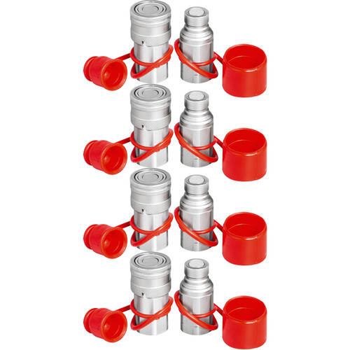 Hydraulic Quick Connect 1/2 Body with 1/2" NPT Thread Hydraulic Coupler 4 Pairs Hydraulic Coupling Quick Connect 45.5 L/min Hydraulic Quick Coupler