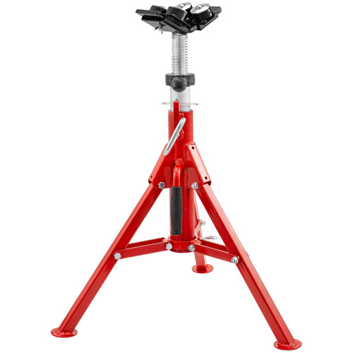 Pipe Jack Stand with 4-Ball Transfer V-Head and Folding Legs 1500LB Welding Pipe Stand Adjustable Height 24-43IN 1107B-type Pipe Jacks for Welding