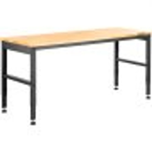 Workbench Adjustable Height, 48" L X 20" W X 38.1" H Garage Table w/ 28.3" - 38.1" Heights & 2000 LBS Load Capacity, with Power Outlets & Hardwood Top & Metal Frame & Foot Pads, for Office Home Workbench Adjustable Height, 48" L X 20" W X 38.1" H Garage Table w/ 28.3" - 38.1" Heights & 2000 LBS Load Capacity, with Power Outlets & Hardwood Top & Metal Frame & Foot Pads, for Office Home