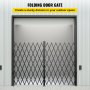 Double Folding Security Gate, 5' H x 10' W Folding Door Gate, Steel Accordion Security Gate, Flexible Expanding Security Gate, 360° Rolling Barricade Gate, Scissor Gate or Door with Keys