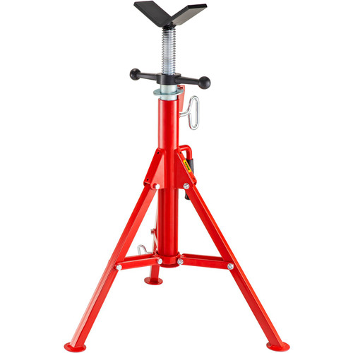 V Head Pipe Stand Adjustable Height 28-52 Inch, Pipe Jack Stands 2500 LB. Capacity,Folding Portable Pipe Stands 1/2 to 12 Inch Pipe Supporting,Steel Jack Stands