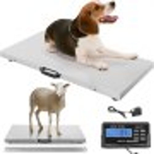 1100Lbs x 0.2Lbs Digital Livestock Scale Large Pet Vet Scale Stainless Steel Platform Electronic Postal Shipping Scale Heavy Duty Large Dog Hog Sheep Goat Pig Sheep Scale