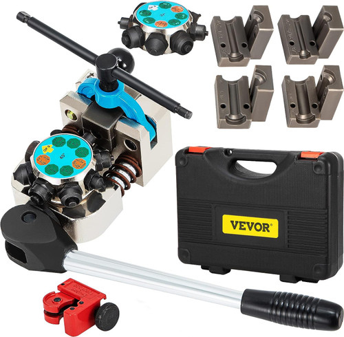 Brake Line Flaring Tool, 45 Degree Single, Double, and Bubble Flares for 3/16", 1/4", 5/16" and 3/8" Tube Size, Suitable for Soft Metal of Copper Brake Line Flaring Tool, 45 Degree Single, Double, and Bubble Flares for 3/16", 1/4", 5/16" and 3/8" Tube Size, Suitable for Soft Metal of Copper