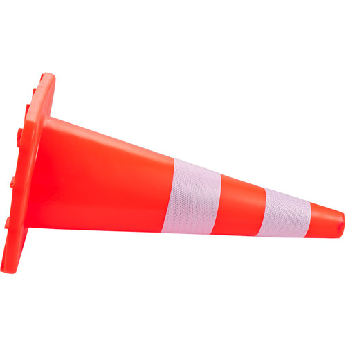 Safety Cones, 28 in/73 cm Height, 12 PCS PVC Orange Traffic Cone with 2 Reflective Collars and Weighted Base, Used for Traffic Control, Driveway Road Parking and School Improvement