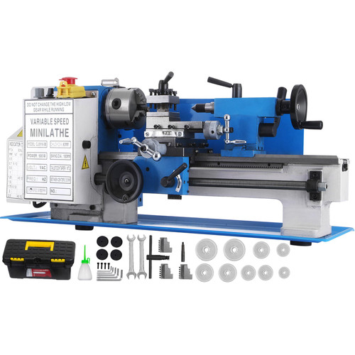 Metal Lathe 7 x 12 Inch, Precision Mini Metal Lathe 2250 RPM 400W Variable Speed, Mini Lathe Precision Bench Top Metal Working Lathe for Various Types of Metal Turning