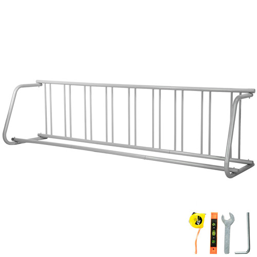 111" Length Floor Bike Rack, 9 Holders All-Steel Grid Bike Rack, Single-Side Storage Stand for Garages Streets Yards
