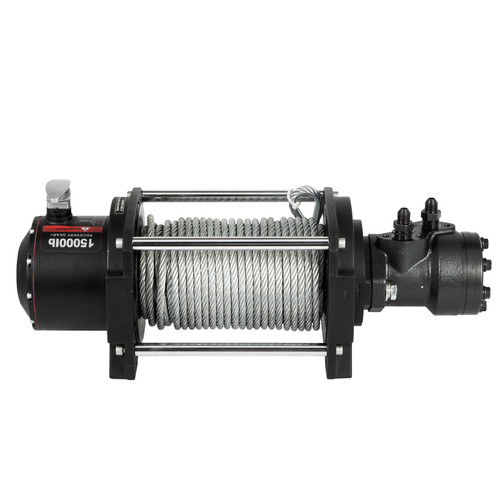 Industrial Hydraulic Winch 15,000lbs, Hydraulic Anchor Winch with 24m Strong Steel Cable, Hydraulic Drive Winch Adapter Kit, Utility Winch with Mechanical Lock for Tacoma Yukon Hummer, etc.