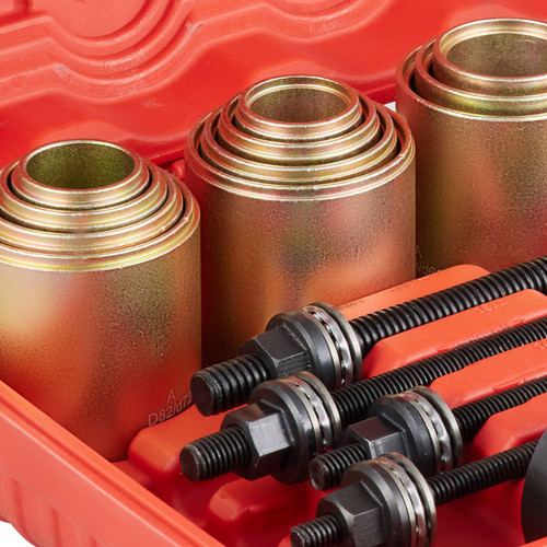 26 PCS Pull and Press Sleeve Kit, 45 # Steel Removal Installation Bushes Bearings Tool Kit, Bush Removal Insertion Sleeve Tool Set Works on Most Cars and LCV, HGV Engines