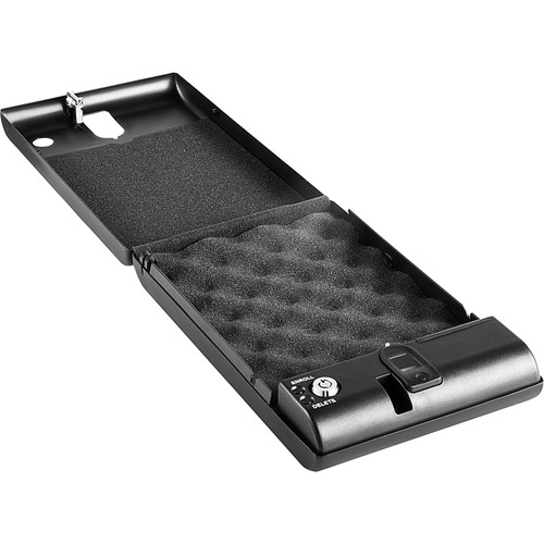 Security Safe 10.63x7.48x2.17inch Pistol Safe with 120 Fingerprint Lock and Key Lock Q235 Cold Rolled Steel Portable Safe Box Quick Access Gun Safe for Car Home Office