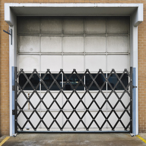 Single Folding Security Gate, 48" H x 71" W Folding Door Gate, Steel Accordion Security Gate, Flexible Expanding Security Gate, 360ø Rolling Barricade Gate, Scissor Gate or Door with Padlock