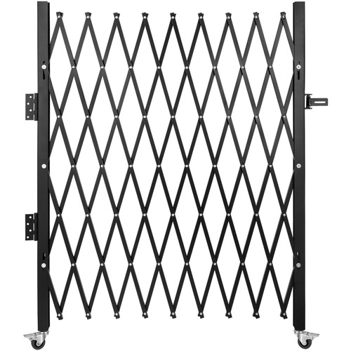 Single Folding Security Gate, 48" H x 71" W Folding Door Gate, Steel Accordion Security Gate, Flexible Expanding Security Gate, 360ø Rolling Barricade Gate, Scissor Gate or Door with Padlock