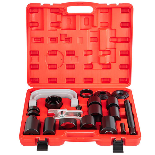 24 PCS Ball Joint Press Kit, U Joint Removal Tool Kit 4WD Adapters, Works on Most 2WD and 4WD Cars & Light Trucks, 45# Steel Brake Anchor Pins Press and Removal Tools w/ Case