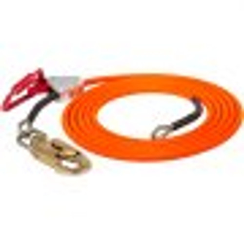 Flip Line 1/2 Inch, Wire Core Flipline 16 ft, Wire Core Flip Line Kit with Triple Lock Carabiner Adjuster, Steel Swivel Snap, Climbing Flipline for Fall Protection, Arborist, Tree Climbers