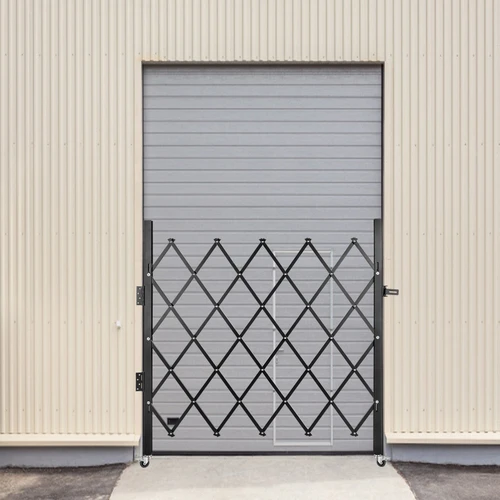Single Folding Security Gate, 48" H x 37" W Folding Door Gate, Steel Accordion Security Gate, Flexible Expanding Security Gate, 360° Rolling Barricade Gate, Scissor Gate or Door with Padlock