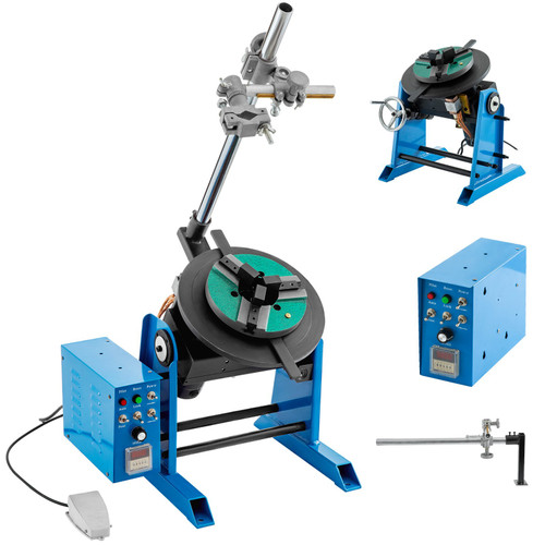 50KG Rotary Welding Positioner Turntable Table 110V 80W Angle 0 to 90Ã¸ Welding Positioner Positioning Turntable 310mm Diameter Welder Positioner Turntable Machine 200mm Lathe Chuck