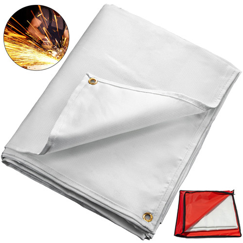 6 x 10 Ft Welding Blanket White Fiberglass Blanket Portable Fiberglass Fire Retardant Blanket Welding Mat Welding Fireproof Thermal Resistant Insulation With Carry Bag