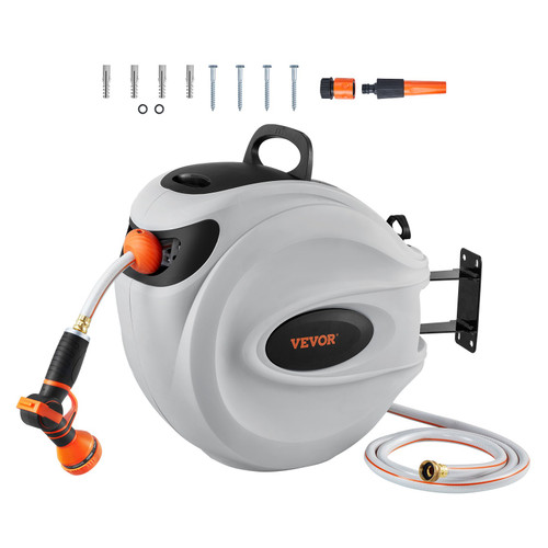 Retractable Hose Reel Water Hose Reel 115'x1/2" 180Ã¸ Swivel Wall-Mounted