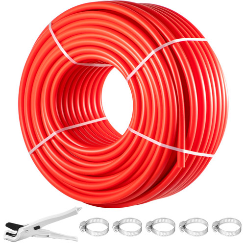 PEX Pipe, 1 Inch x 500 FT PEX Tubing, Non Oxygen Barrier Red PEX-B Pipe, Flexible PEX Water Line for RV Sewer Hose, Plumbing, Radiant Heating