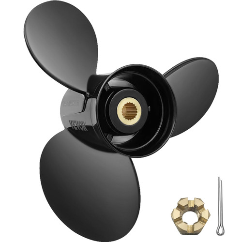 Outboard Propeller, Replace for OEM 3817469, 3-Blade 14 1/4 x 21 Pitch Aluminium Boat Propeller, Compatible with Volvo Penta SX Drive All Models, w/ 19 Tooth Splines, RH