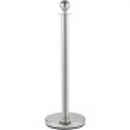 38 Inch Stanchion Posts Queue, Red Velvet Rope (3, Silver)