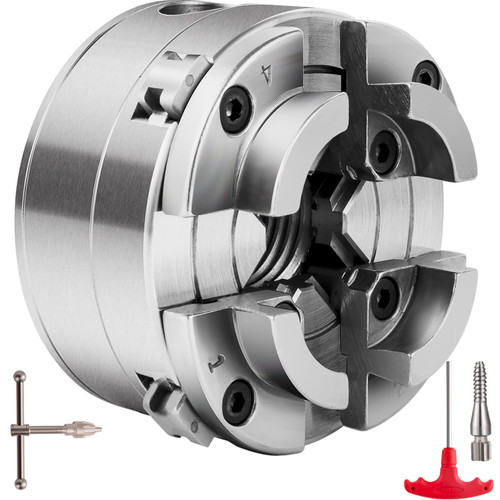 2.75-Inch Wood Lathe Chuck, 4-Jaw Precision Self-Centering Keyed Lathe Chuck Set, 1-Inch x 8TPI Thread Mini Lathe Chuck, Woodturning Chuck Jaws, Wood Lathe Accessories for Bowls Vases