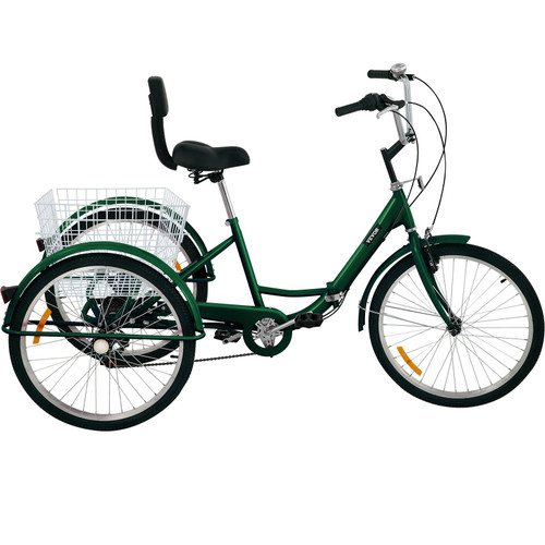 Tricycle Adult 24 Wheels Adult Tricycle 7-Speed 3 Wheel Bikes For Adults Three Wheel Bike For Adults Adult Trike Adult Folding Tricycle Foldable Adult Tricycle 3 Wheel Bike Trike For Adults