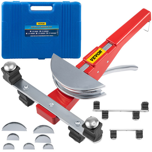 Pipe Bender, 7 Dies 1/4-7/8 Inch Refrigeration Ratcheting Tube Bender Kit, 90° Tubing Bender with Reverse Bending Attachment for HVAC