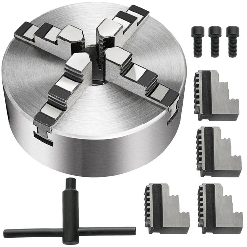 Lathe Chuck K12-160 6 Inch 4-Jaw,Mini Lathe Chuck Quality Cast Iron Material,Lathe Chuck Self-centering With Two Sets Of Jaws,for Lathe Machine