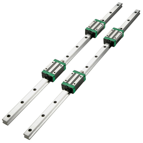 2PCS Linear Rail 0.79-67 Inch, Linear Bearings and Rails with 4PCS HSR20 Bearing Block, Linear Motion Slide Rails Plus for DIY CNC Routers Lathes Mills, Linear Slide Kit fit X Y Z Axis